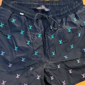 Louis Vuitton Black Swim Suit with Multicolor Monogram